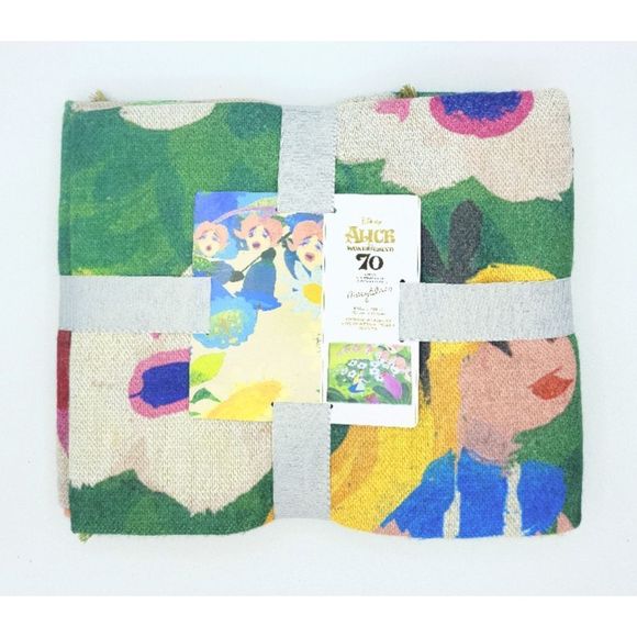 2021 Disney Parks Alice in Wonderland Mary Blair 50”x 70” Throw Blanket 70th NWT - Picture 1 of 5